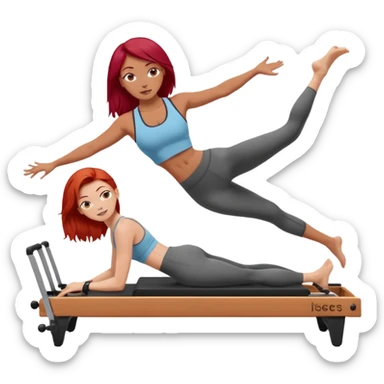 Pilates + red hair + white girl + reformer sticker
