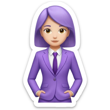 lavender-purple  Suit, smooth rounded neckline, simple design, glossy surface, plain background. Negative: Girls, only suit. sticker