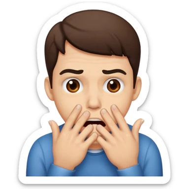 nervously bitting finger nails sticker