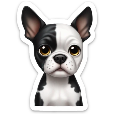 Cute black and white Boston terrier  sticker