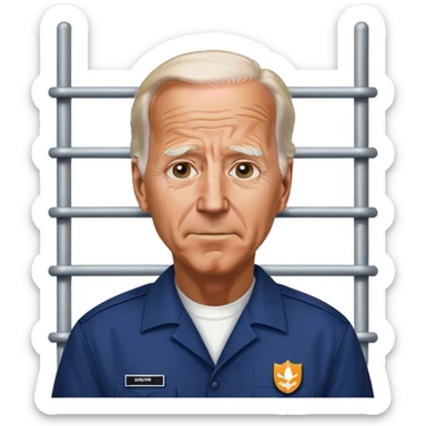 joe biden in prison uniform  sticker