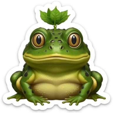 African Bullfrog with a worm on its head sticker