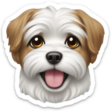 Shitzu dog smiling white sticker