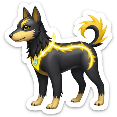 Houndour-Electrike-Fakémon-hybrid-creature (full body)  sticker
