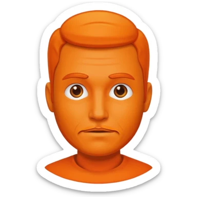  man with no facial hair and orange skin  sticker