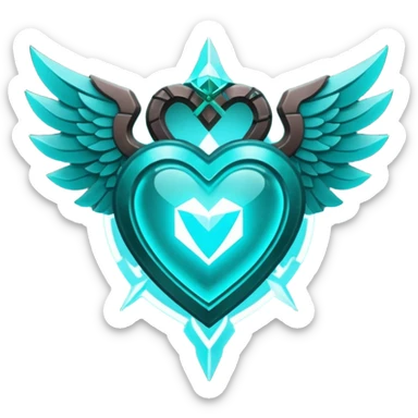 Dark Cyan Six Winged heart with minecraft warden soul sticker