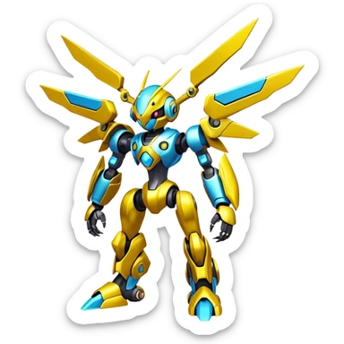Shiny Fakemon-Pokemon-Digimon-Spectrobes-Medabot-fusion, full body sticker