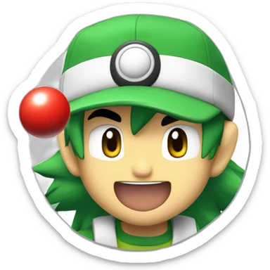 Ash Ketchum, throwing a pokè ball sticker