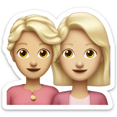 Blonde older mom and blonde daughter sticker