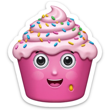 sweet treat with accessories and eyes sticker