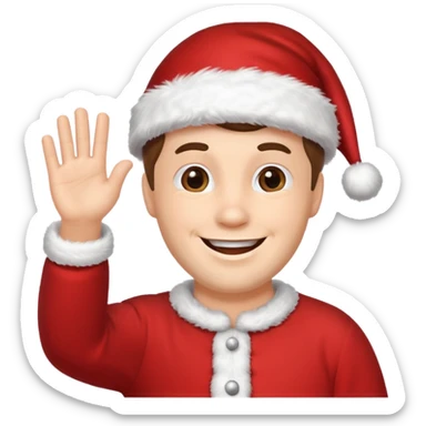 main qui salue personnalisée pour Noël, festive, décorations de Noël sticker