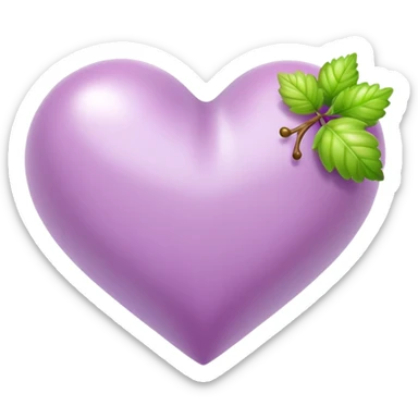 Heart-shaped gooseberry and lilac sticker
