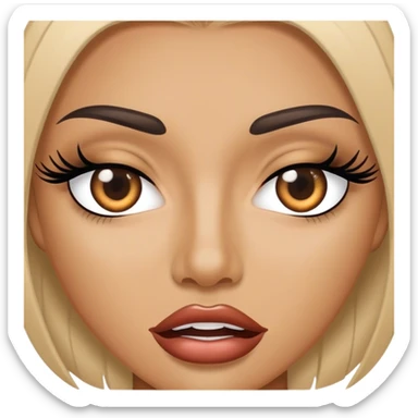 Eyelashes with slay mouth sticker