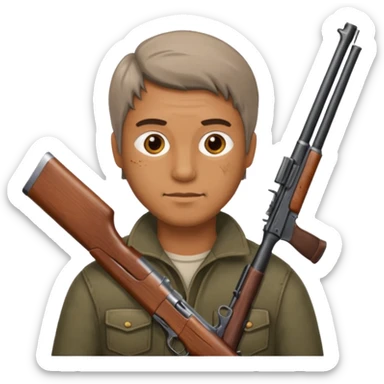 A guy with a shotgun. sticker