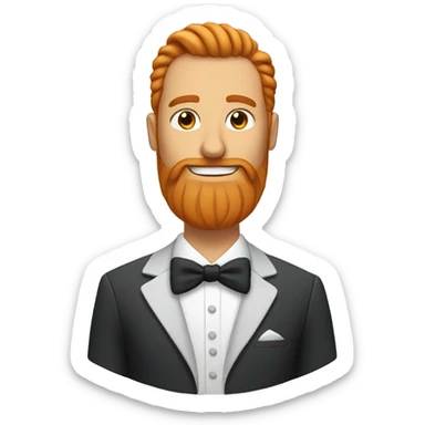 groom with ginger and grey long beard sticker