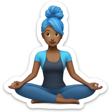 yoga instructor with blue hair sticker
