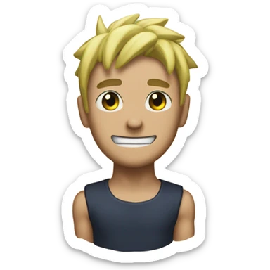 make a zesty emoji of a dude with a sasuage sticker