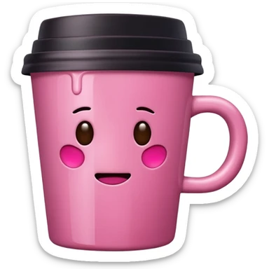 Pink coffe aesthetic  no use face sticker