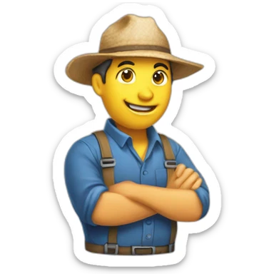 Un fermier dans une ferme sticker