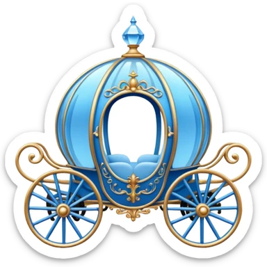 Cinderella round blue carriage sticker
