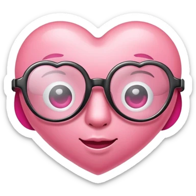 Pink heart with glasses sticker