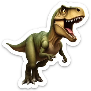 Scary T. rex running with scars sticker