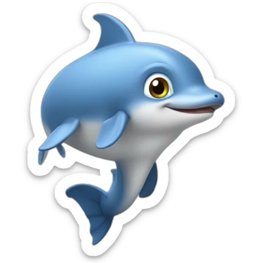 Dauphin qui monte sur un humain sticker