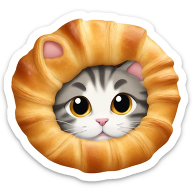 Cat in a croissant  sticker