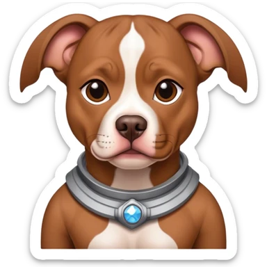 Brown pitbull starwars Princess Leia  sticker