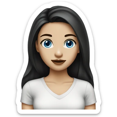 Pretty girl with blue eyes dark hair  sticker