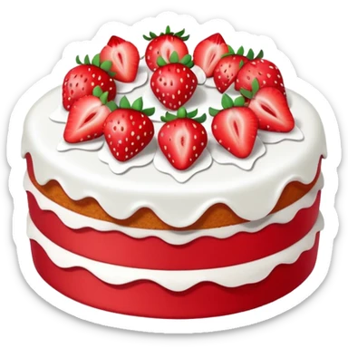 a red strawberry cake sticker