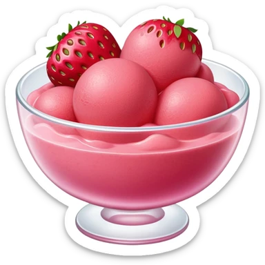 Bowl of strawberry sorbet  sticker