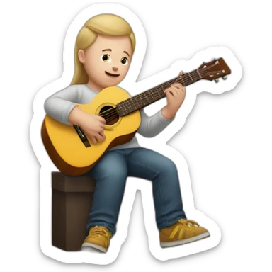 Down’s syndrome guitar player sticker