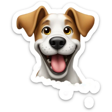 Dog eating m&ms sticker