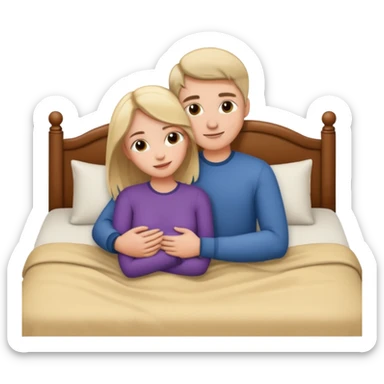Naked couple on bed sticker