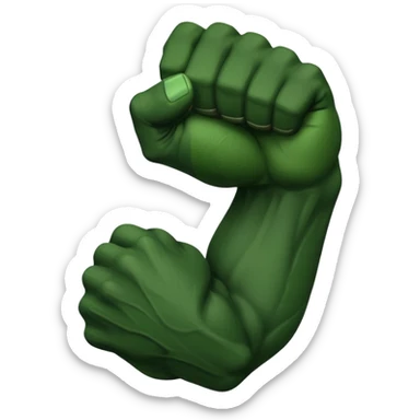 green arm with clenched fist  sticker