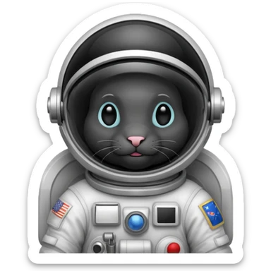 black rabbit astronaut sticker