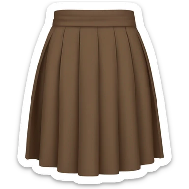 Brown pleated mini skirt, isolated sticker