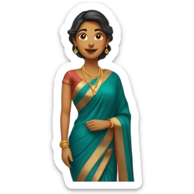 Woman wearing saree sticker