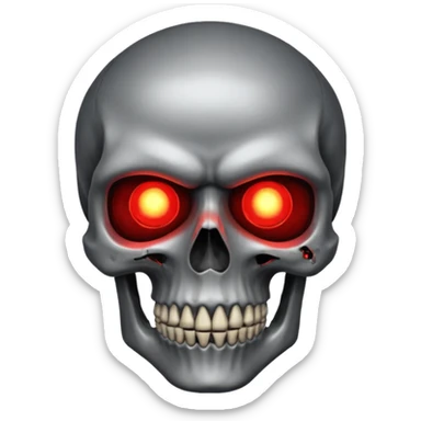 sigma skull with red light in his left eye sticker
