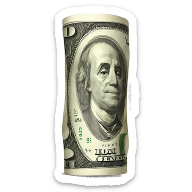 american dollars rolled up sticker