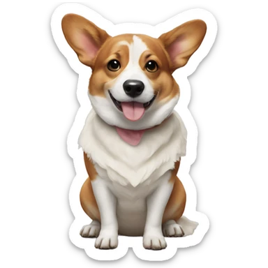 corgi dressed up as a cow sticker