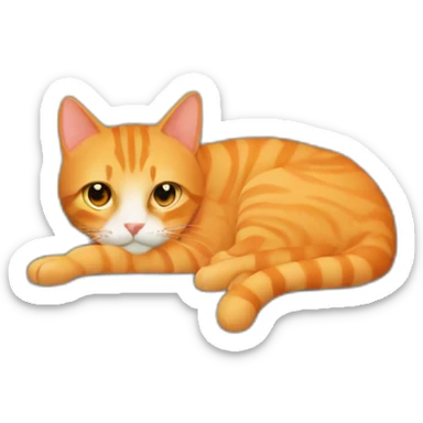 orange tabby cat hiding in a couch sticker