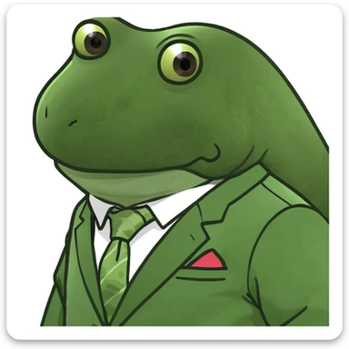 bufo in a japanese suit sticker