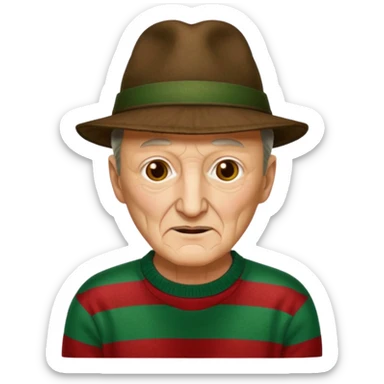Robert Englund as Freddy Krueger with brown hat sticker