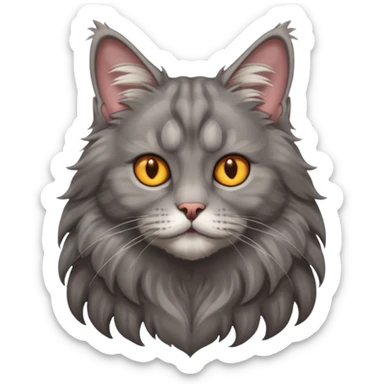 Gray Maine coon cat sticker