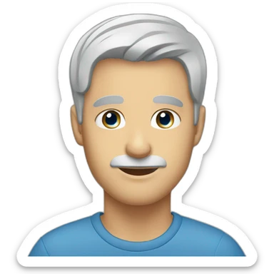 man with short grey hair and blue eyes sticker