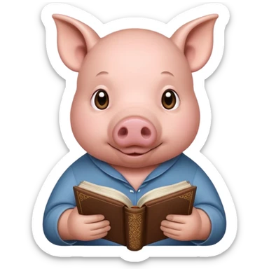 A pig is reading Quran  sticker