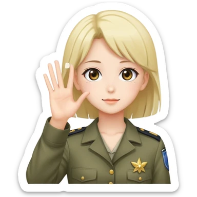 Аниме-девочка отдаёт честь  sticker