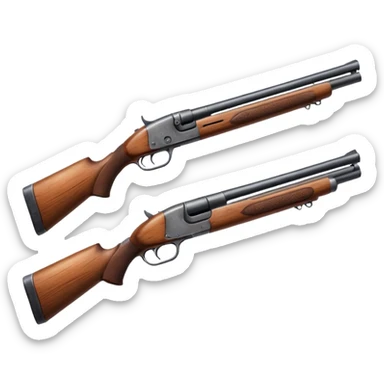 double barrel shotgun side by side barrels sticker